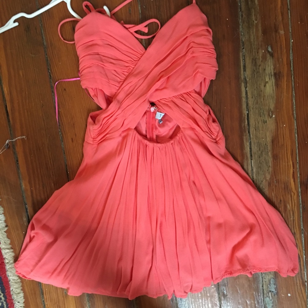 Tobi coral halter dress